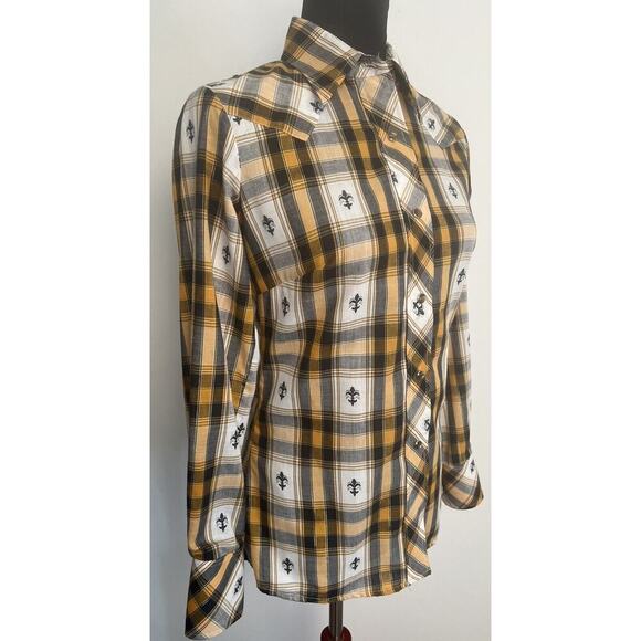 Vintage Miller Women’s Sz 9/10(*XS) Western Plaid  Embroidered Pearl Snap Shirt - Picture 3 of 10